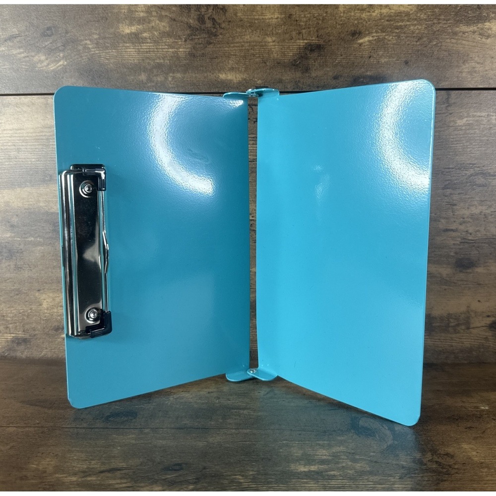 Foldable Med Student Clipboard Organizer Metal Compact Teal Fast & Safe Shipping
